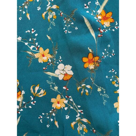 Bloomchic Maxi Dress Flutter Sleeve w/ Pockets- Teal Floral- Women's Size 22-24 - Picture 2 of 12